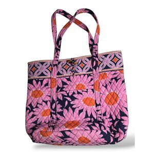 Vera Bradley Quilted Tote Bag in Sherbet – Pink & Orange Floral